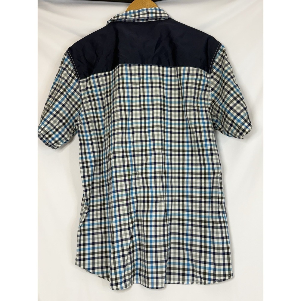 Enyce Shirt Mens Large Blue Plaid Short Sleeve Button Front Yoke Hip Hop Y2K - Picture 5 of 8